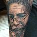 Black and Grey Jerry Garcia portrait Tattoo Design Thumbnail